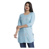 HIGHLIGHT FASHION EXPORT - Blue Viscose Womens Straight Kurti ( Pack of 1 ) - M