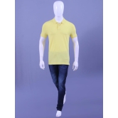 Mens Yellow Enzyme Finish Solid PoloT-Shirt