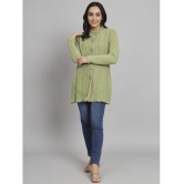 eWools.in Woollen Round Neck Womens Buttoned Cardigans - Green ( ) - None