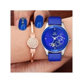 Septem Blue Leather Analog Womens Watch