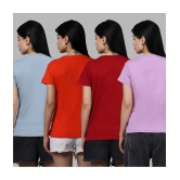 Fabflee - Multi Color Cotton Regular Fit Womens T-Shirt ( Pack of 4 ) - None