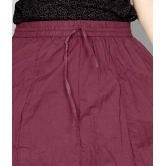 Sttoffa - Maroon Cotton Womens Broomstick Skirt ( Pack of 1 ) - 46