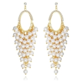 YouBella Gold Plated Crystal Earrings for Girls and Women - White