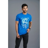 Devils Space Printed Royal Blue T-Shirt for Men XXL