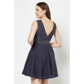 Navy Blue Schiffli Dress