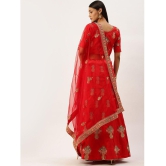 Om Shantam Sarees Red Silk Blends Chaniya Choli Semi Stitched Lehenga Single - Free Size