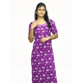 WOMEN COTTON NIGHTY-Cotton / Violet / Free size