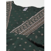 Kbz - Green Cotton Women's Flared Kurti with Dupatta ( Pack of 1 ) - None