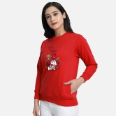 CHOZI Fleece Womens Non Hooded Sweatshirt ( Red ) - None