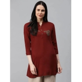 JC4U - Rust Rayon Womens Straight Kurti ( Pack of 1 ) - None