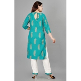 Smien - Turquoise Straight Rayon Women's Stitched Salwar Suit ( Pack of 1 ) - None