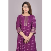 SIPET - Purple Rayon Womens Anarkali Kurti ( Pack of 1 ) - None