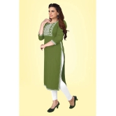 Kapadia - Green Rayon Womens Straight Kurti ( Pack of 1 ) - None