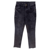 Cub McPaws Boys Distressed Slim Fit Cotton Blend Grey Fashion Denim Pants|4 - 12 Years - None