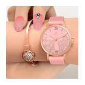 Septem Pink Leather Analog Womens Watch