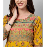 KIPEK - Yellow Cotton Womens Anarkali Kurti ( Pack of 1 ) - S