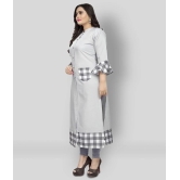 Lerkiza - Off White Cotton Womens Straight Kurti ( Pack of 1 ) - 5XL