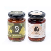 Ta Pickles | Mango Olive & Garlic Pickle | 150g [Pack of 2] Combo Made with Cold Pressed Oil | Homemade | Traditional Indian Taste | Natural | No Pre