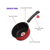 LAZYWINDOW Souce/Fry Pan & Tawa Maroon Hard Anodised Non-Stick Cookware Sets ( Set of 1 )