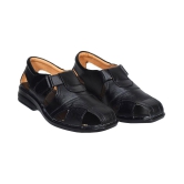 IndiForce Black Leather Sandals - 8