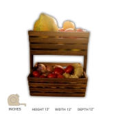 Barish Home Decor - Fruit Basket 3 - Beautiful and Elegant | 2 Tier Wooden Fruit and Vegetable Basket | Handcrafted with Rubberwood | Multipurpose Basket Storage