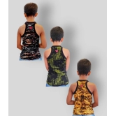 HAP - 100% Cotton Printed Multi Color Boys Vest ( Pack of 3 ) - None