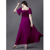 JASH CREATION - Magenta Georgette Womens Gown ( Pack of 1 ) - None