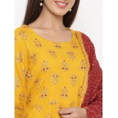 KIPEK - Mustard Rayon Womens Anarkali Kurti ( Pack of 1 ) - None