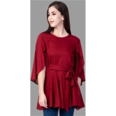 Smien - Maroon Rayon Women's Tunic ( Pack of 1 ) - None