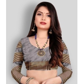 ofline selection - Grey Silk Blend Saree With Blouse Piece ( Pack of 1 ) - Grey