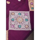 Exquisite Purple Banarasi Katan Silk Saree with Meenakari Geometric Motifs| SILK MARK CERTIFIED