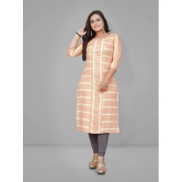 Parastri - Peach Cotton Womens Straight Kurti ( Pack of 1 ) - None