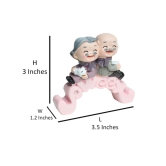 Miniature Sweet Old Couple Sitting Decor