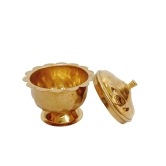 Golden Brass Bowl with Lid Set of 2