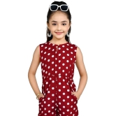 Arshia Fashions - Maroon Crepe Girls Capri Jumpsuit ( Pack of 1 ) - None