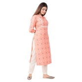 miravan Peach Cotton Blend Straight Kurti - 3XL