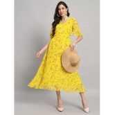 Curvydrobe Georgette Printed Full Length Womens Fit & Flare Dress - Yellow ( Pack of 1 ) - None