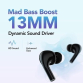 MadRabbit Soul Earbuds Alpha with Built-in Mic, 27H Total Playtime, Auto Connect, Noise Isolation Fit with Force Sensor Control, IPX5 Water & Sweat Resistant (Black)