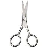 Combo of 3 Salon Accessories Scissor: 2 Barber Hair Cutting Scissor with 1 Beard and Mustache Styling Trimming and Scissors (Set of 3, Silver)