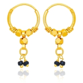 LUV FASHION Golden Hoops Earrings ( Pack of 1 ) - Golden