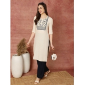 Antaran Cotton Embroidered Straight Womens Kurti - White ( Pack of 1 ) - None