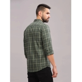 Paul Street 100% Cotton Slim Fit Checks Full Sleeves Mens Casual Shirt - Olive ( Pack of 1 ) - None