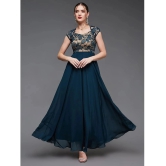 Miss Chase Georgette Self Design Full Length Womens Gown - Teal ( Pack of 1 ) - None