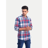 Men Blue Checkered Casual cotton Shirt