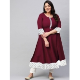 Estela - Wine Cotton Women's Anarkali Kurti ( Pack of 1 ) - None