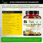 Humming Herbs Green buffet Capsules 500mg | 90 Capsules| Blends of 30 Super like Quercetine Cordyceps Spirulina alfalfa Ashwgandha seabuck thorn Acai berry Goji Berry and milk thistle - Pack of 2