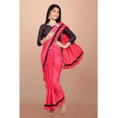 Apnisha - Peach Lycra Girls Saree ( Pack of 1 ) - None