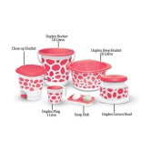 Milton Duplex Spa 6 Round Printed Bathroom Set, Set of 6, Pink