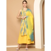 Woven Design Yellow Cotton Kurta with Palazzos & With Dupatta-XXL / Yellow