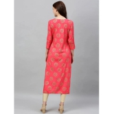 KIPEK - Pink Rayon Womens Straight Kurti ( Pack of 1 ) - None